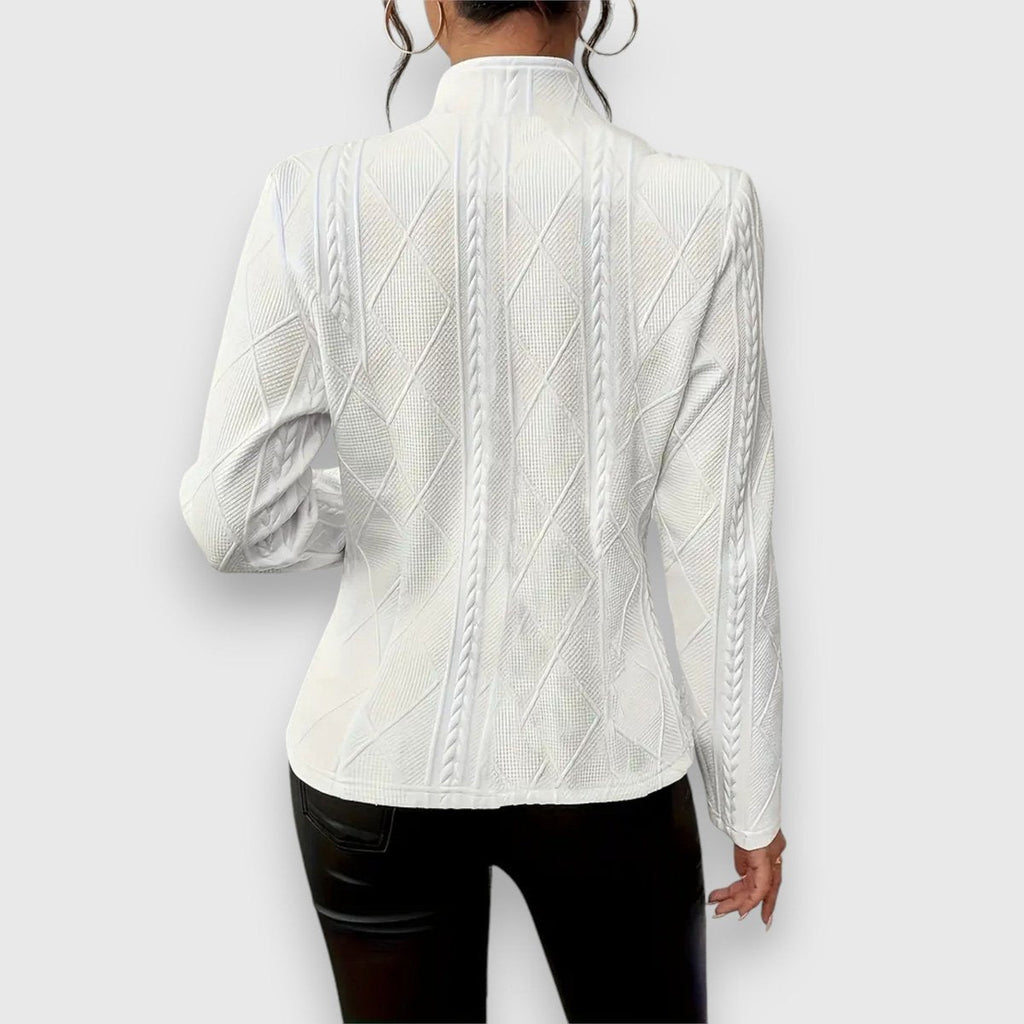 Women's Cable Knit Mock Neck Jumper