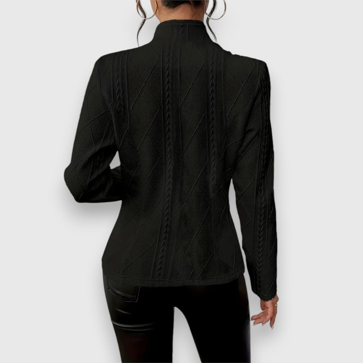 Women's Cable Knit Mock Neck Jumper