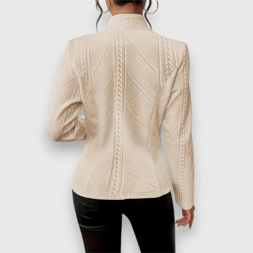 Women's Cable Knit Mock Neck Jumper