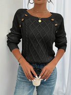Women's Cable Knit Button Jumper