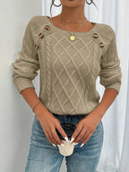 Women's Cable Knit Button Jumper
