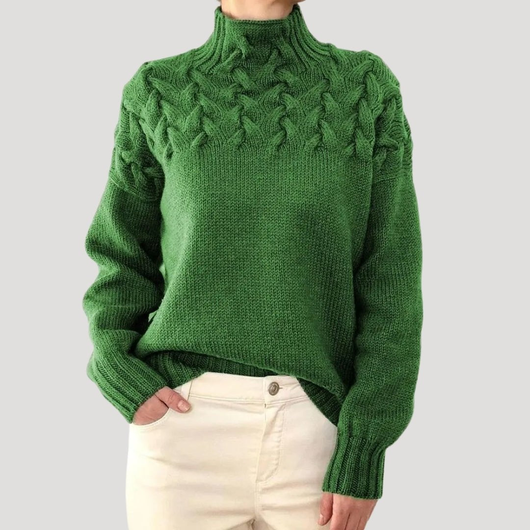 Women's Cable-Knit Roll Neck Jumper