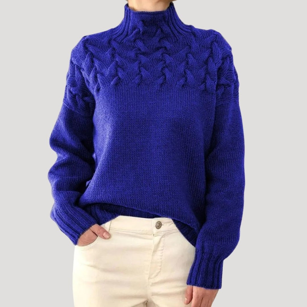 Women's Cable-Knit Roll Neck Jumper