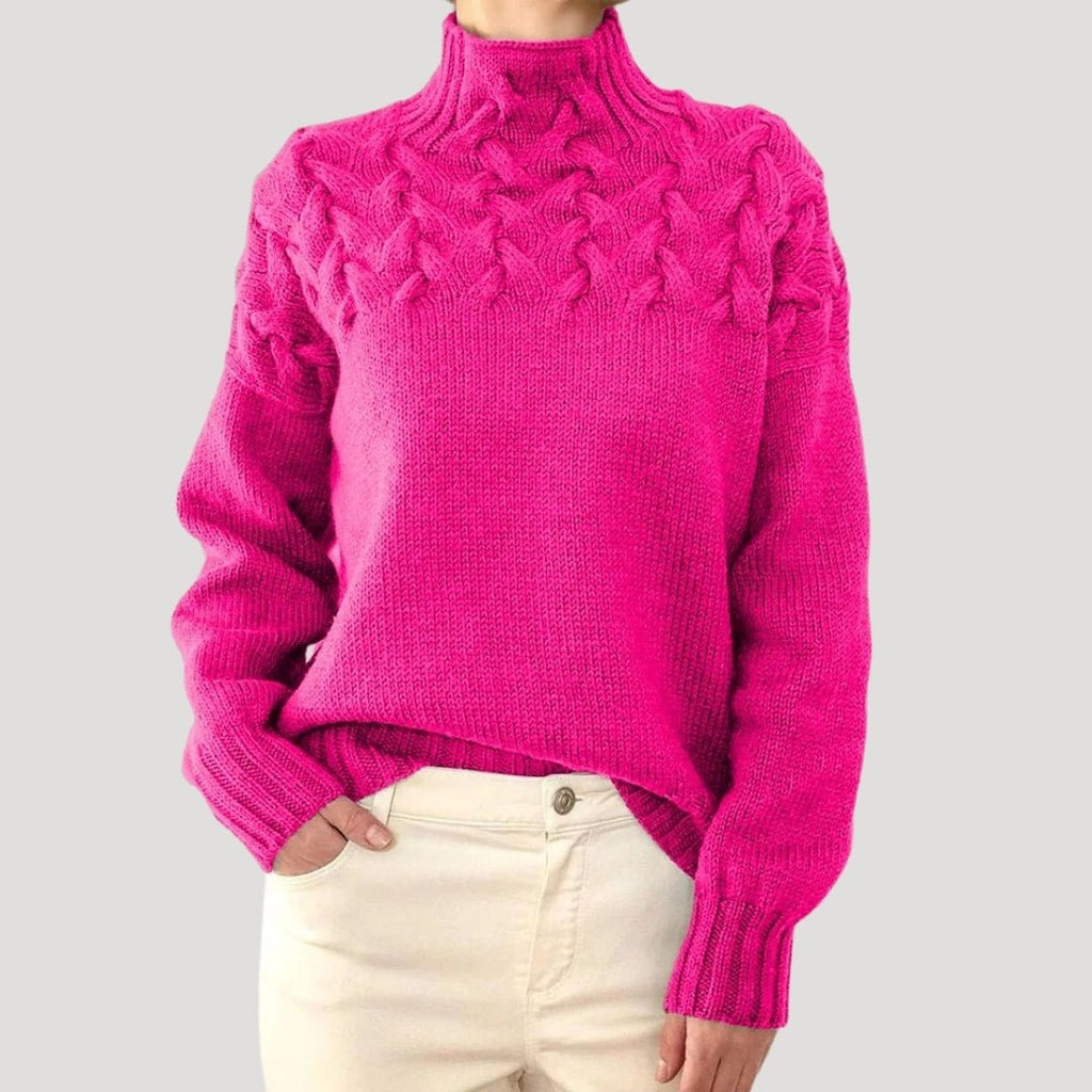 Women's Cable-Knit Roll Neck Jumper