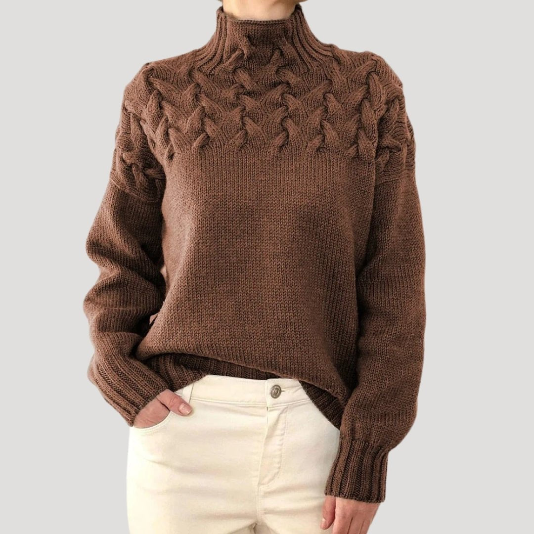 Women's Cable-Knit Roll Neck Jumper