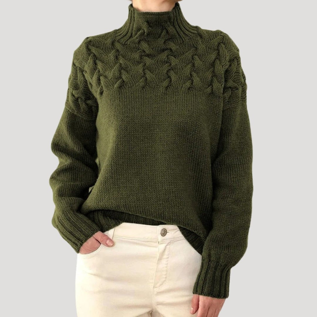 Women's Cable-Knit Roll Neck Jumper