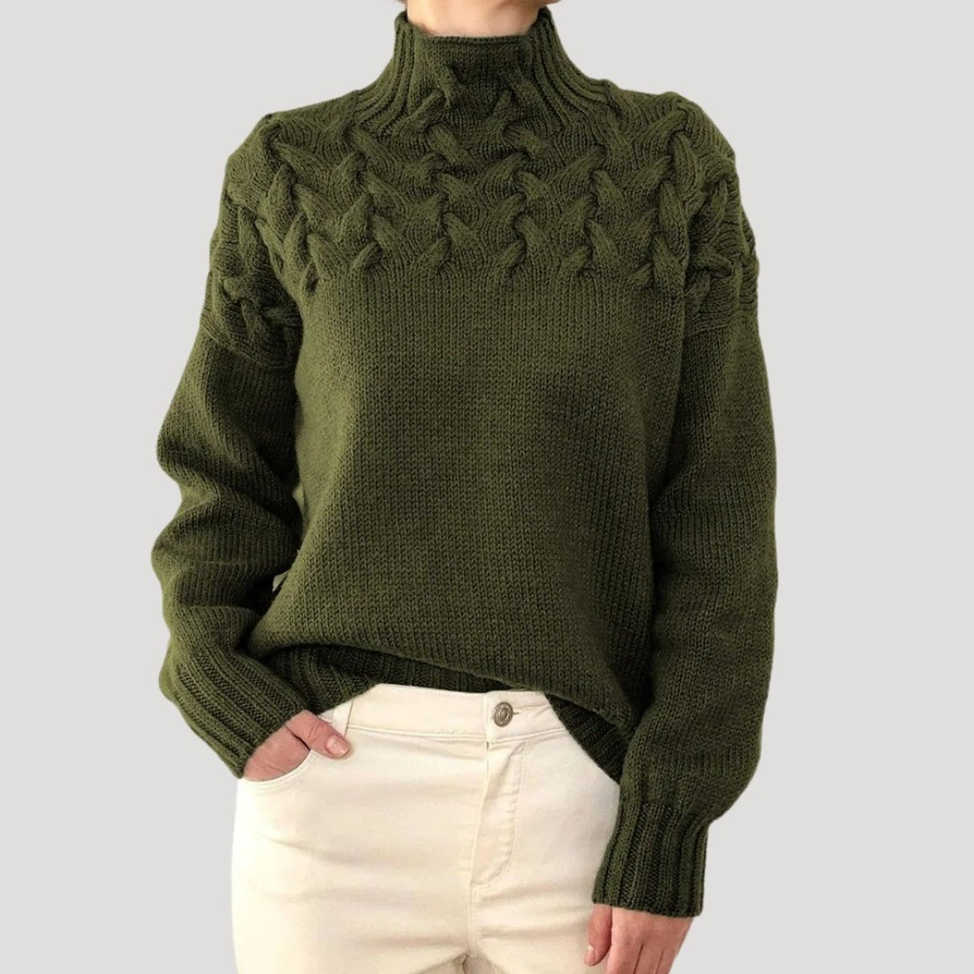 Women's Cable-Knit Roll Neck Jumper