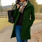 Women's Single-Breasted Wool Overcoat