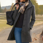 Women's Single-Breasted Wool Overcoat