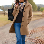 Women's Single-Breasted Wool Overcoat