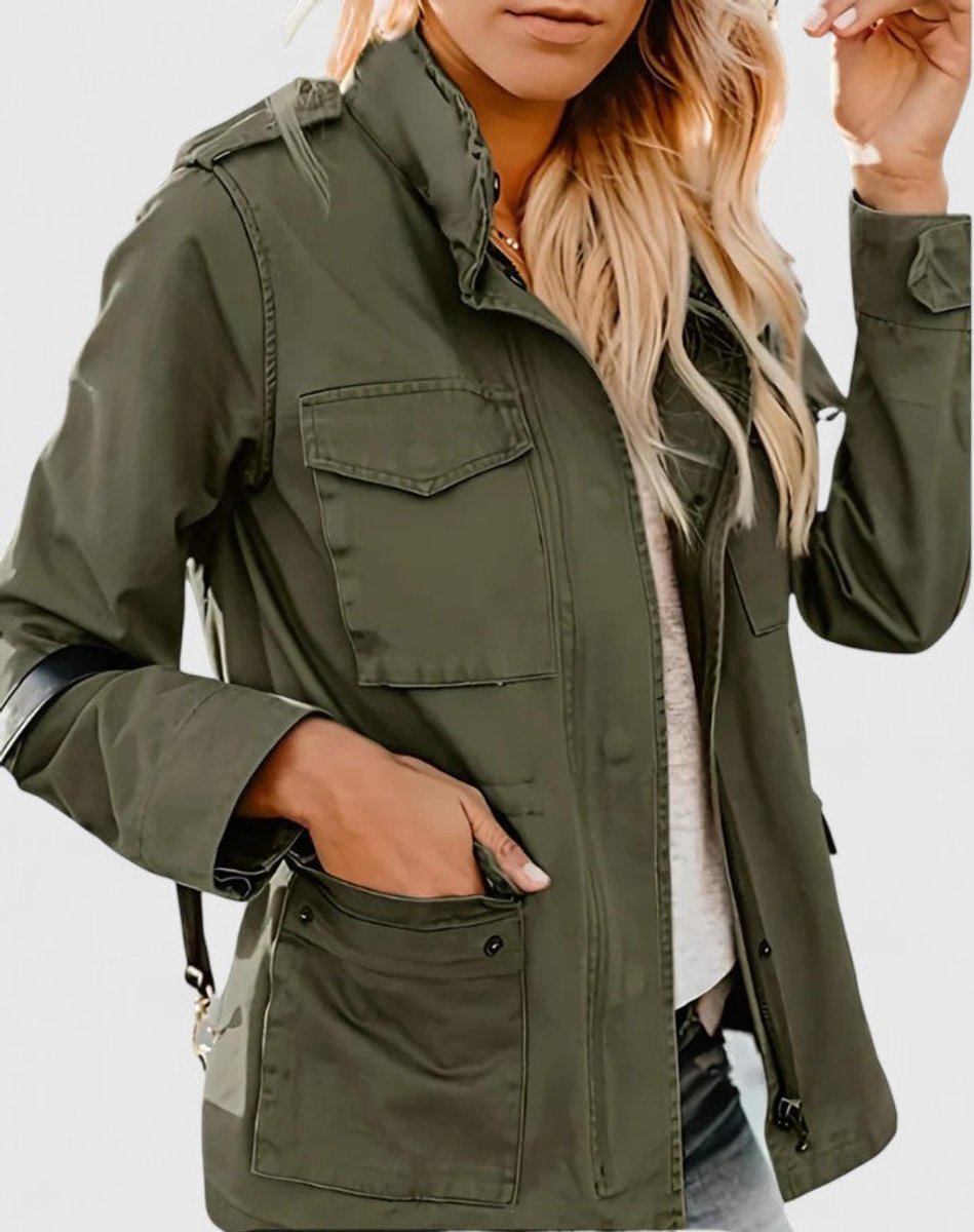 Women's Utility Jacket with Drawstring Waist