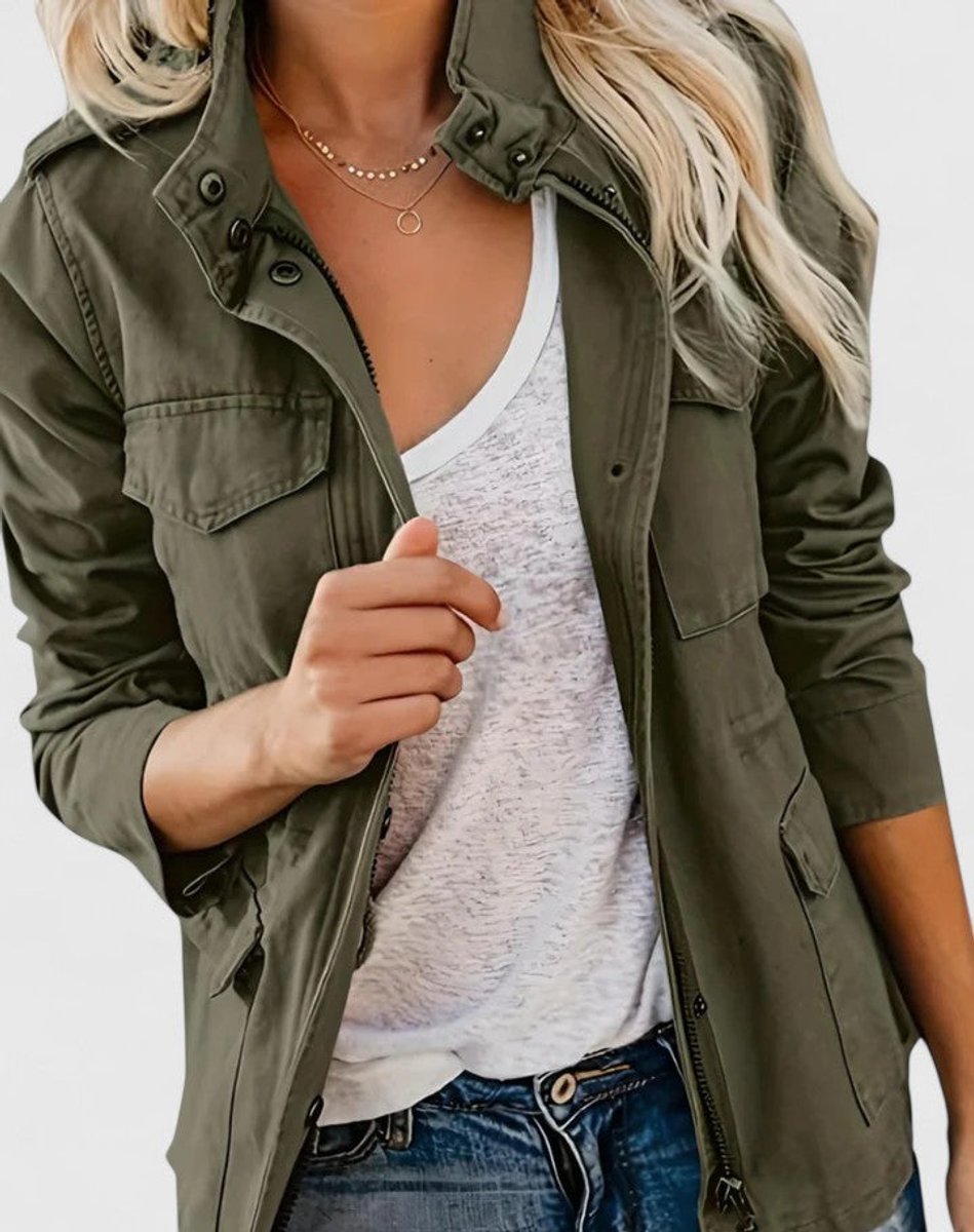 Women's Utility Jacket with Drawstring Waist