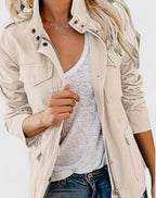 Women's Utility Jacket with Drawstring Waist