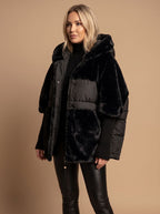 Women's Quilted Faux Fur Puffer Jacket