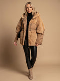 Women's Quilted Faux Fur Puffer Jacket