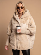 Women's Quilted Faux Fur Puffer Jacket
