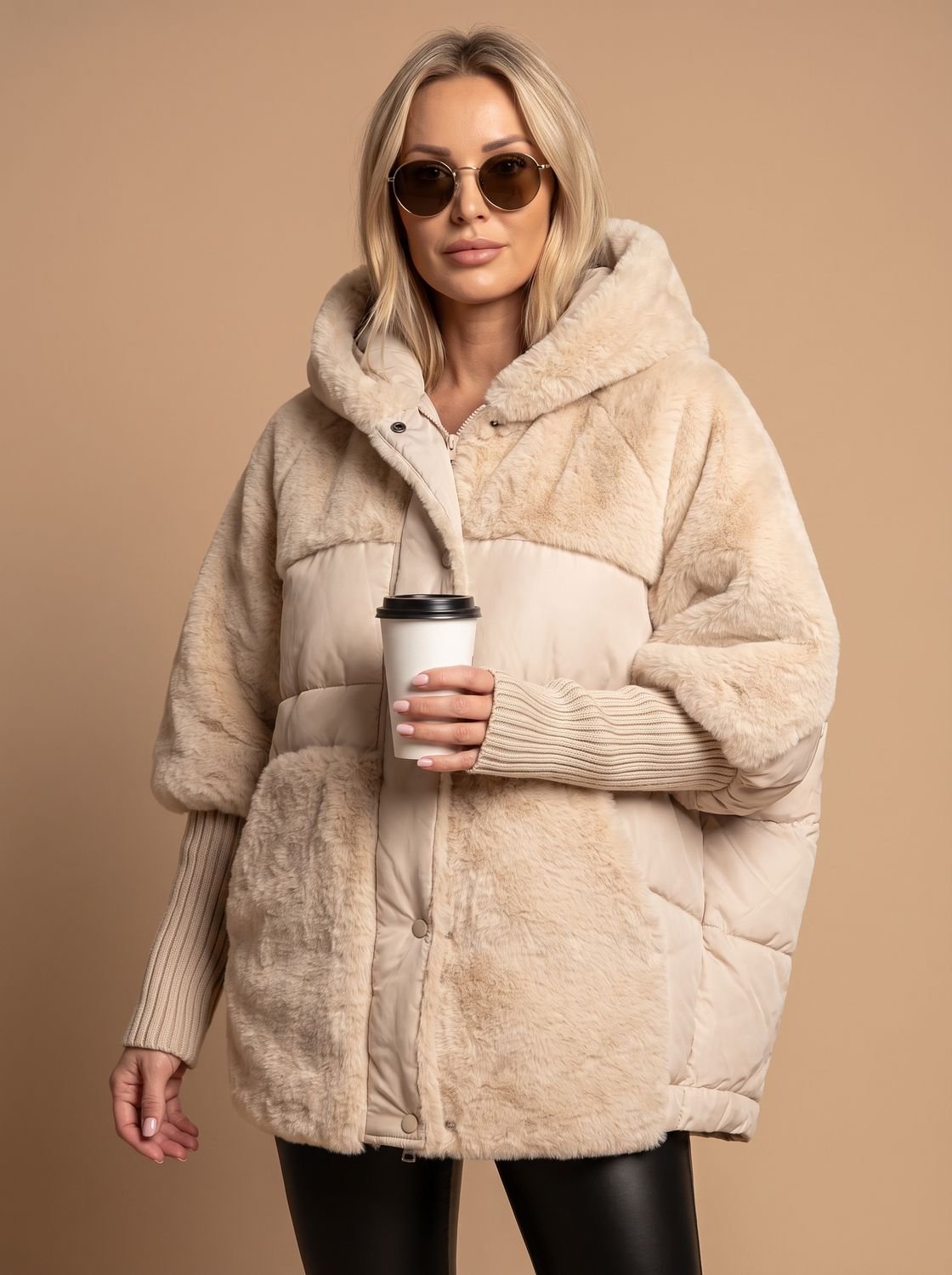 Women's Quilted Faux Fur Puffer Jacket