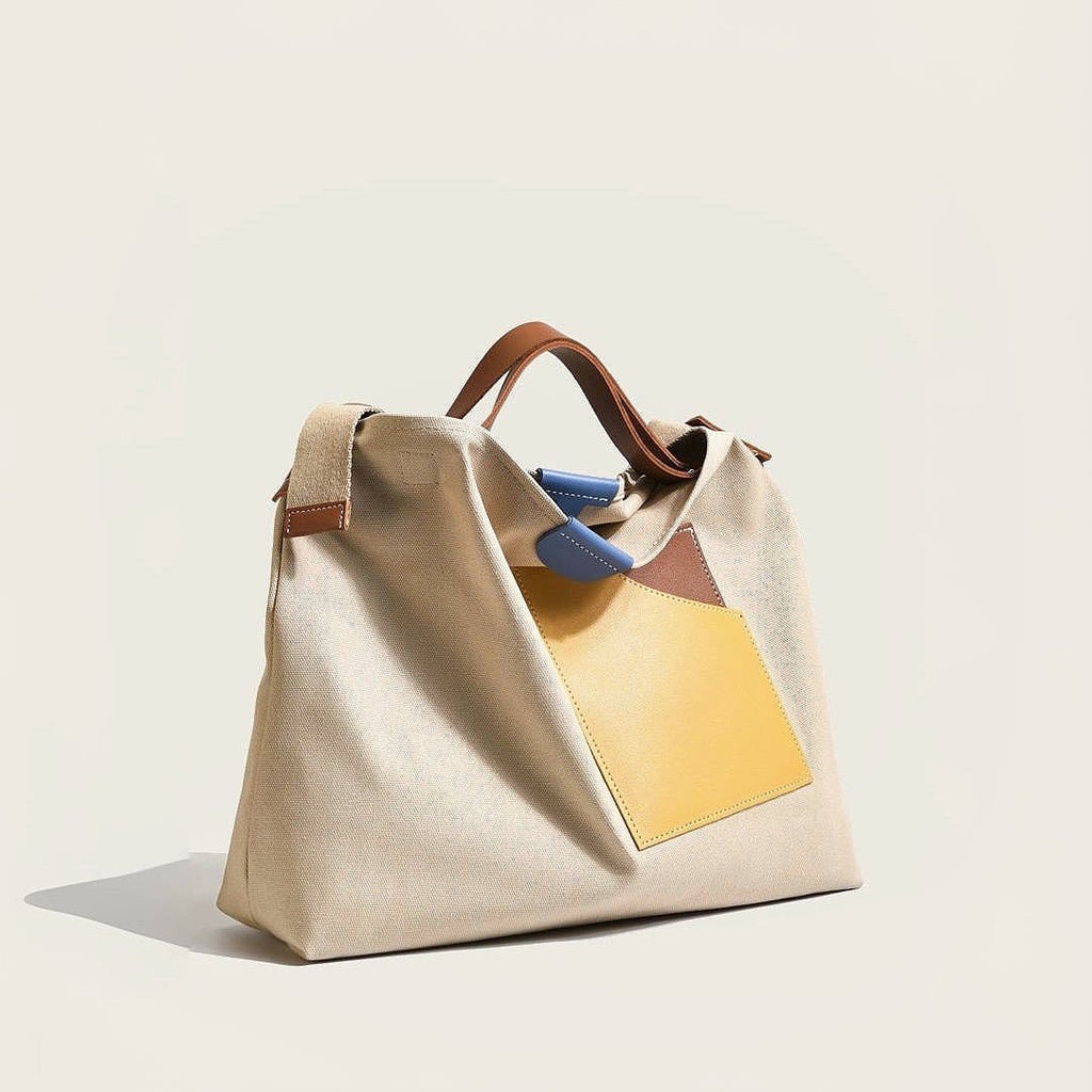 Women's Colour Block Canvas Tote