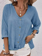 Women's Cotton Button-Front Top