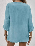 Women's Cotton Button-Front Top