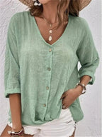Women's Cotton Button-Front Top