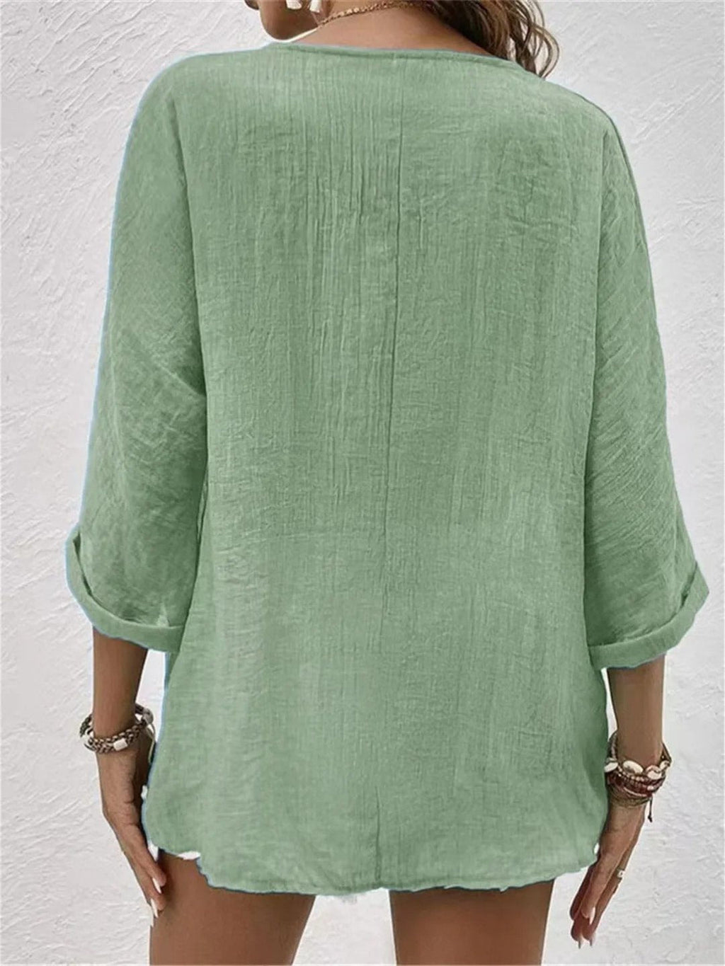 Women's Cotton Button-Front Top