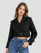 Women's Belted Double-Breasted Trench Coat