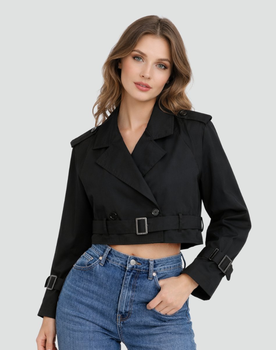 Women's Belted Double-Breasted Trench Coat