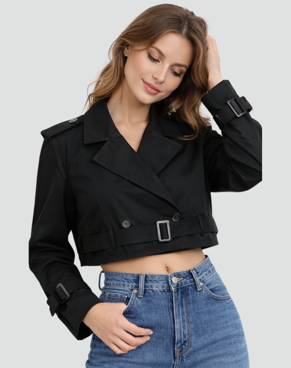 Women's Belted Double-Breasted Trench Coat