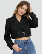 Women's Belted Double-Breasted Trench Coat