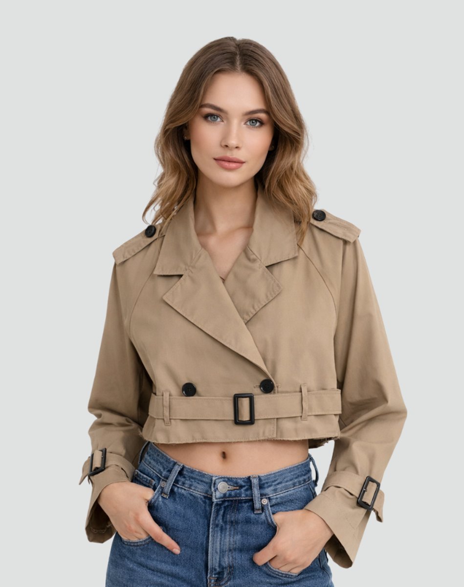 Women's Belted Double-Breasted Trench Coat