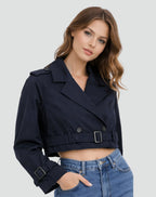 Women's Belted Double-Breasted Trench Coat