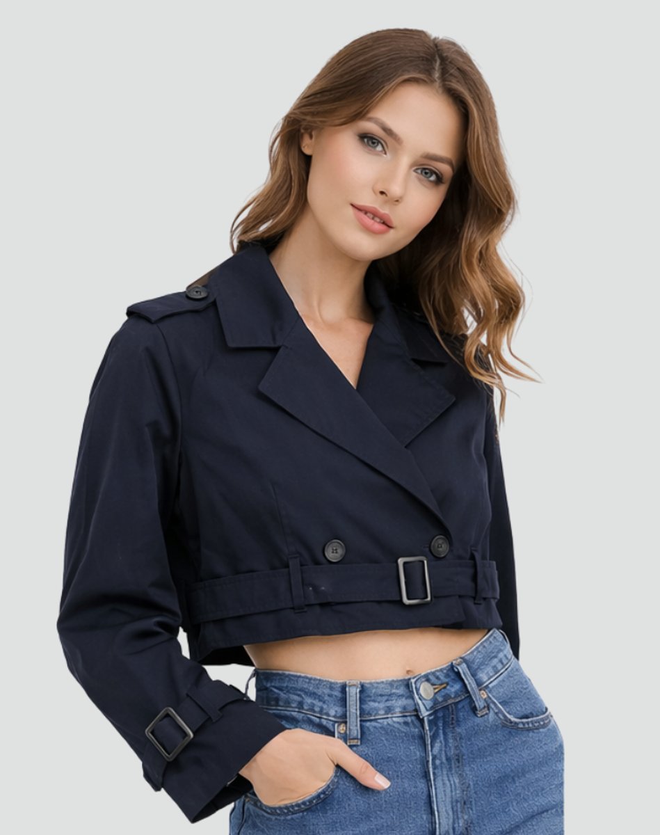 Women's Belted Double-Breasted Trench Coat