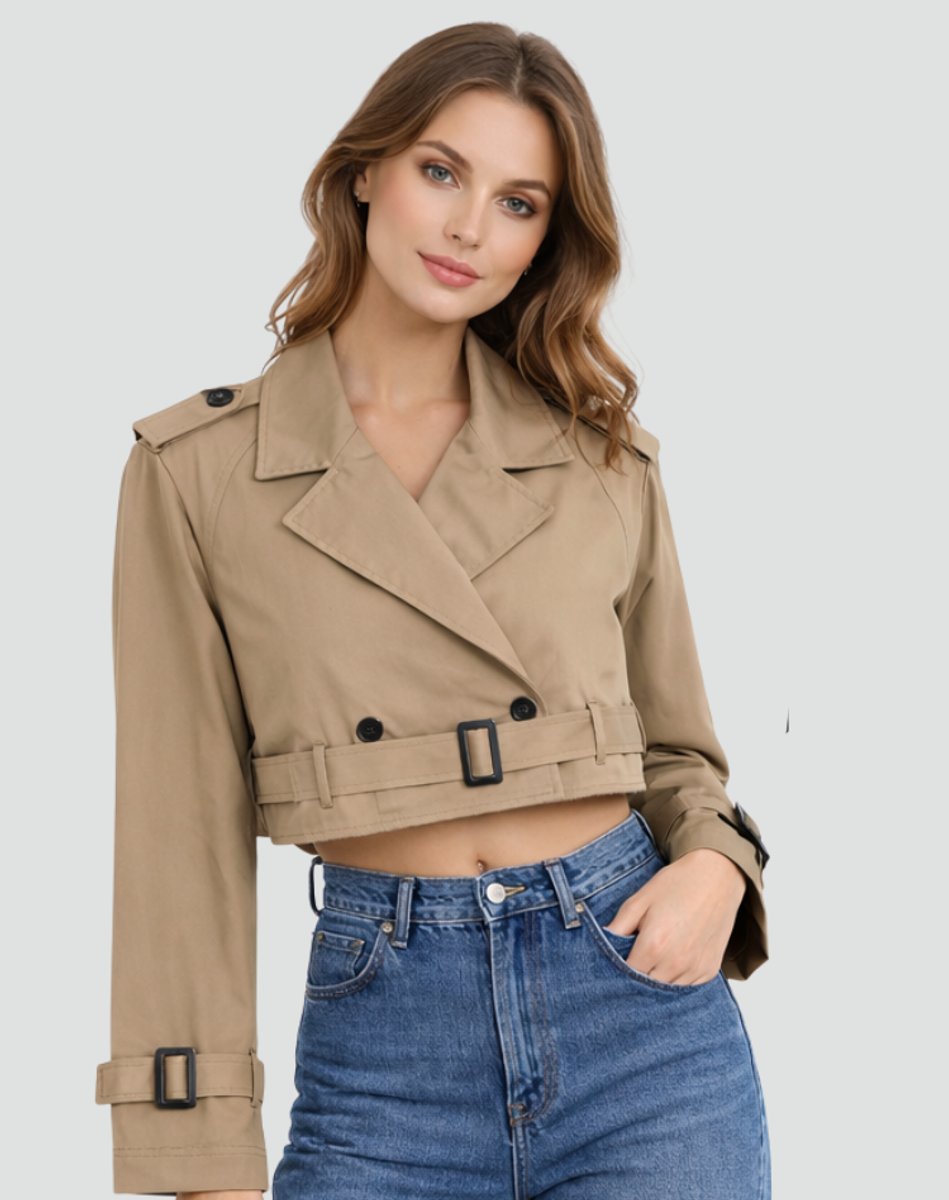 Women's Belted Double-Breasted Trench Coat