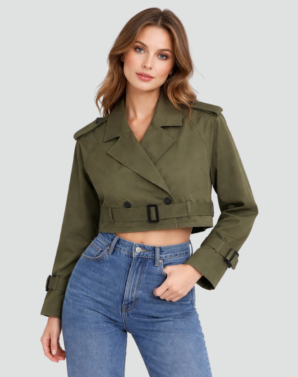 Women's Belted Double-Breasted Trench Coat