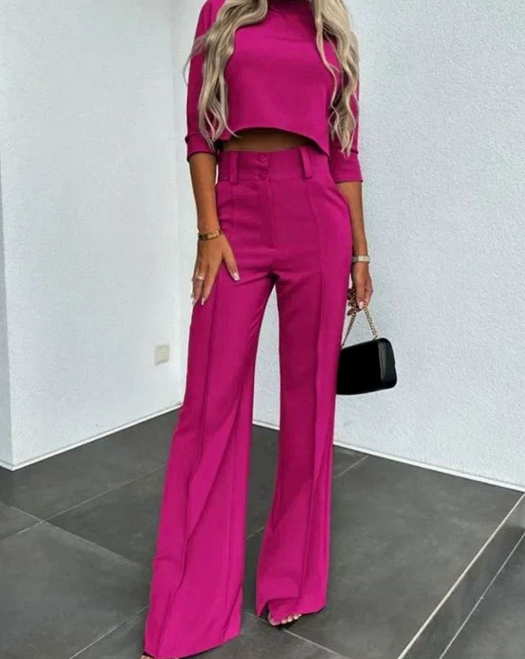 Women's Wide Leg Two-Piece Trouser Set