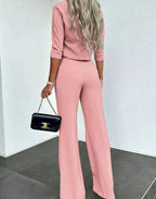 Women's Wide Leg Two-Piece Trouser Set
