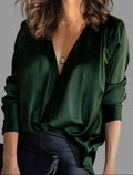 Women's Deep V-Neck Draped Top