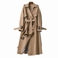 Women's Plaid-Lined Belted Trench Coat