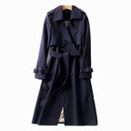 Women's Plaid-Lined Belted Trench Coat