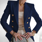 Women's Gold Button Double-Breasted Blazer