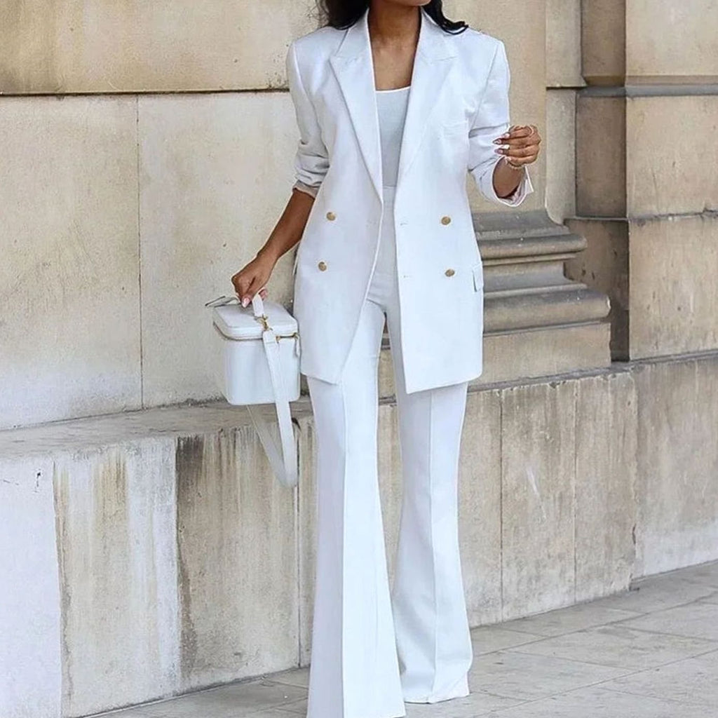 Women's Double-Breasted Blazer Trouser Set