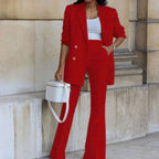 Women's Double-Breasted Blazer Trouser Set