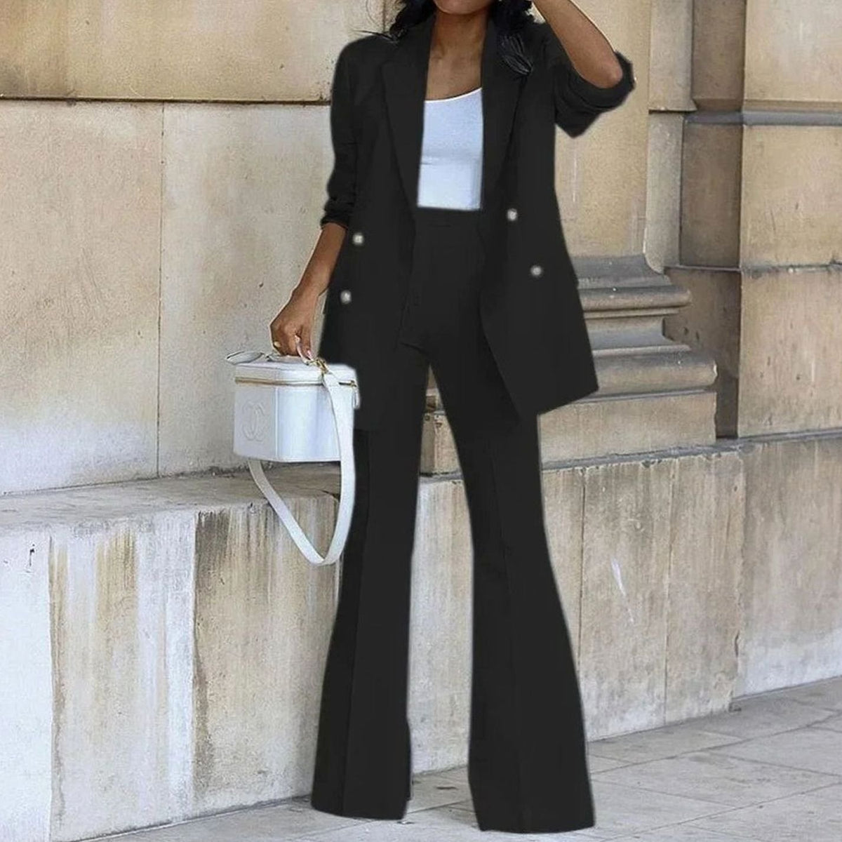 Women's Double-Breasted Blazer Trouser Set