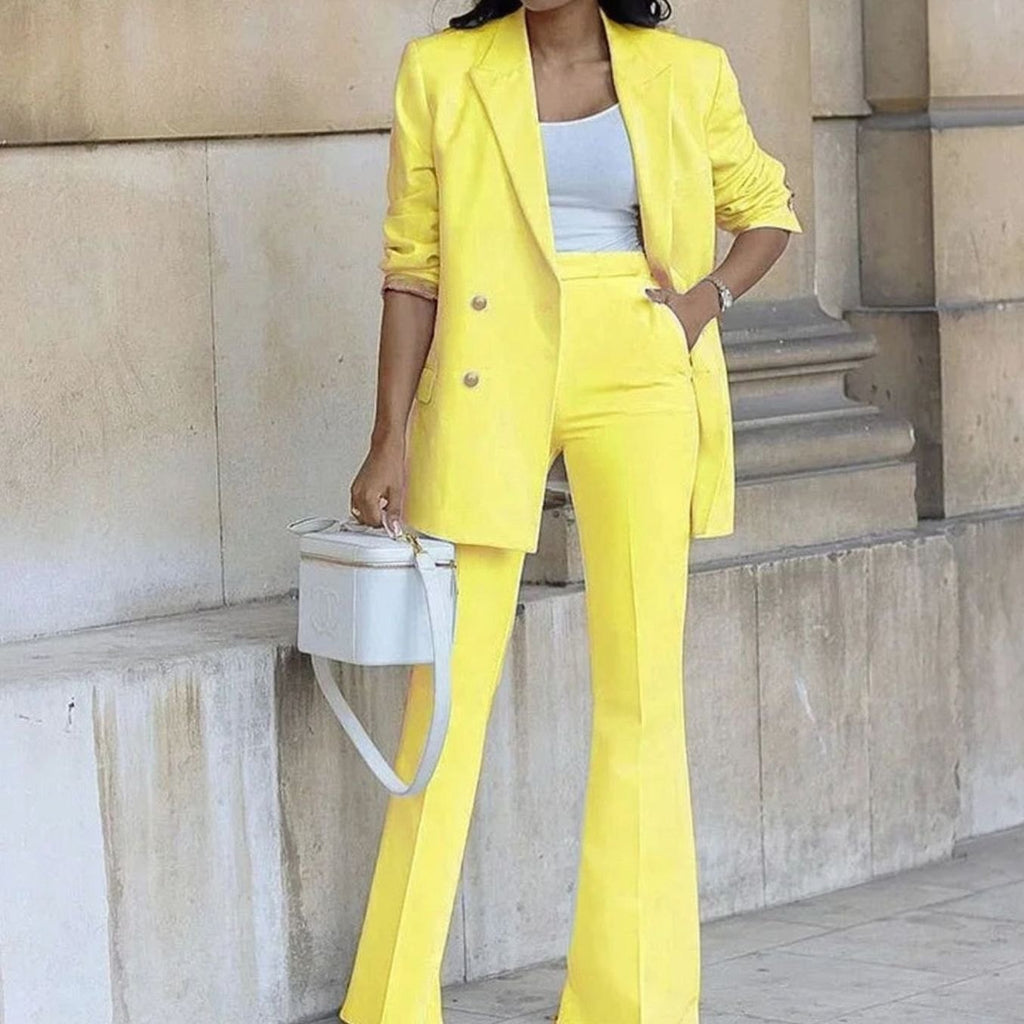 Women's Double-Breasted Blazer Trouser Set