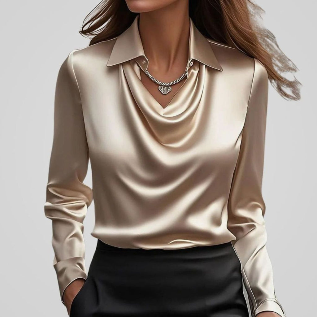 Women's Draped Satin Blouse