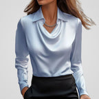 Women's Draped Satin Blouse