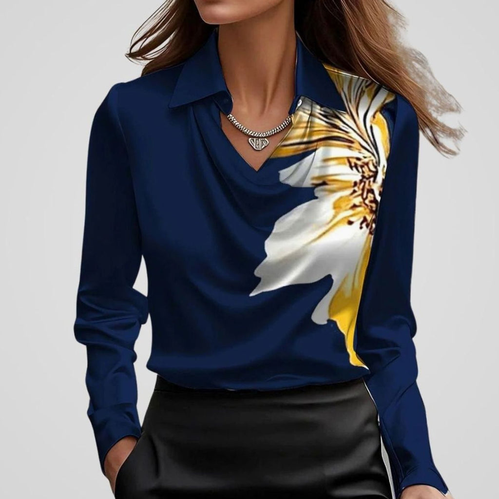 Women's Draped Satin Blouse