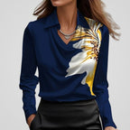 Women's Draped Satin Blouse