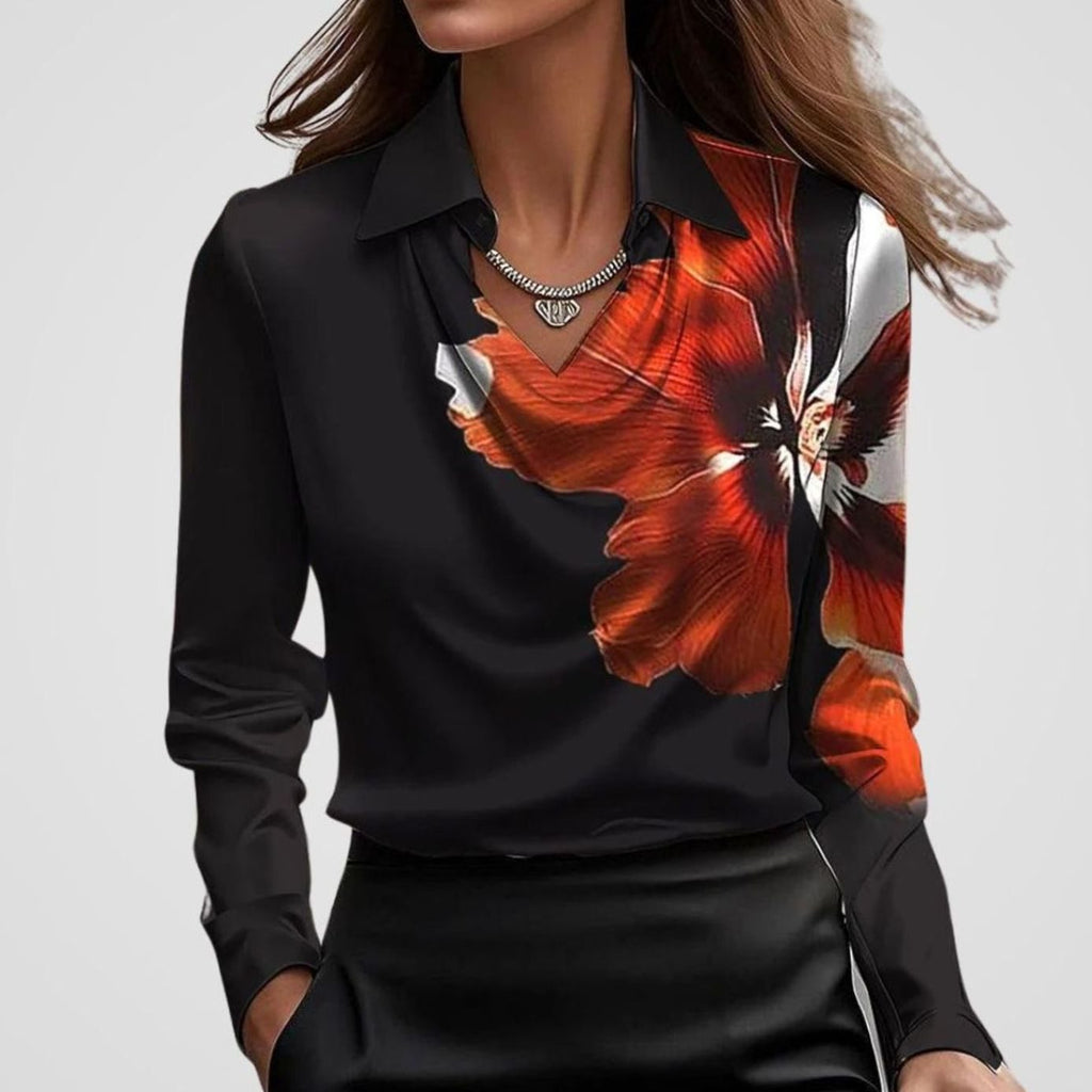 Women's Draped Satin Blouse